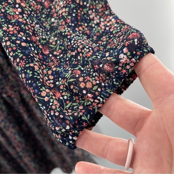 J. Crew Floral Long Sleeve Dress - Navy and Pink - Picture 4 of 12